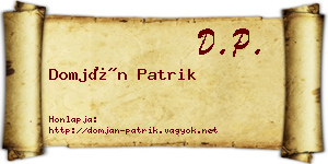 Domján Patrik névjegykártya