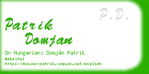 patrik domjan business card
